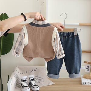 Autunno 3 pezzi abbigliamento formale jeans set per ragazzi 5 anni - Product Image 5