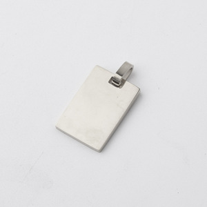 נירוסטה נירוסטה גבוהה מראה מלוטשת מראה ריק לוגו מלבני מרובע תליון מותאם אישית גאומטריה - Product Image 6