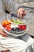Boîte de conservation alimentaire compartimentée avec couvercle hermétique, plateau à fruits glacés, plateau à fruits de luxe