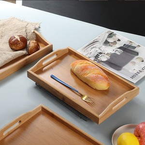 Bamboo and wood <b>tray</b>, Chinese tea <b>tray</b>, Japanese household water cup <b>tray</b>, rectangular wooden fruit plate, bread display <b>tray</b> - Product Image 1