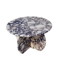 Table basse en marbre naturel Calacatta Viola, design contemporain personnalisé, mobilier de salon pour la maison