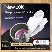 Objectif universel 10K pour téléphone : Grand angle, beauté, selfie HD clair, anti-poussière, résistant à l'eau, pour diffusion en direct mobile et prise de vue spéciale