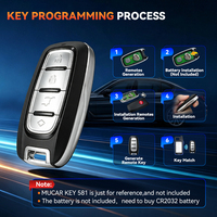 Herramienta de Programación de Llaves MUCAR KEY581 con 2 Llaves Inteligentes SMARTKEY, Batería CR2032, Generación Rápida en 60s, Reutilización Ilimitada