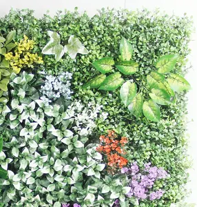 Mur vert artificiel extérieur certifié UV, décoration d'herbe et de feuillage de fleurs en plastique pour une utilisation intérieure/extérieure