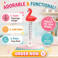 Thermomètre de piscine numérique flottant en plastique en forme de flamant rose, étanche avec cordon pour usage extérieur, sans électricité requise