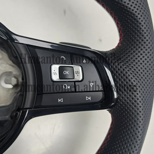 Volante Deportivo de Cuero Perforado y Fibra de Carbono para Volkswagen VW GTI7 Golf MK7 - Product Image 4