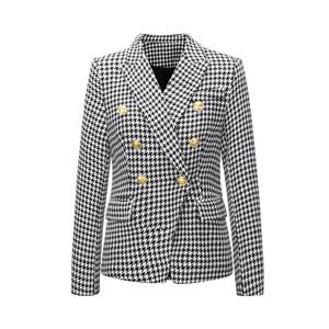 2024 mujeres oficina de negocios elegante sólido trajes Fitness casual suelto un botón cuadros estampado Blazers trajes mujeres - Product Image 6