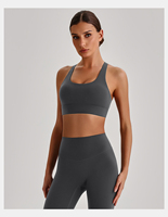 Soutien-gorge de sport pour femme à maintien élevé, dos croisé, extensible dans les quatre sens, anti-transpiration, bretelles spaghetti, idéal pour le fitness et le yoga