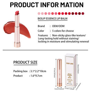 Rouge à lèvres à l'huile de jojoba avec logo personnalisé, vitamine E, baume à lèvres hydratant, film hydrolipidique biomimétique, rouge à lèvres nourrissant - Product Image 6