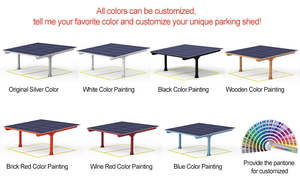 CORIGY 맞춤형 내추럴 우드 컬러 태양광 카포트 셸터 어레이 변환 공원 주차 스탠드 지붕 창고 마운팅 - Product Image 5