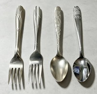 Ensemble de couverts portables en acier inoxydable, cuillère, fourchette, couteau, avec étui pour les voyages en plein air, les pique-niques