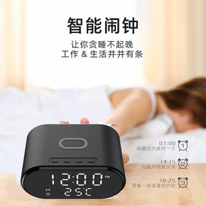 Cargador inalámbrico de escritorio con reloj y termómetro, carga rápida de 10W para teléfonos Android e iOS - Product Image 3