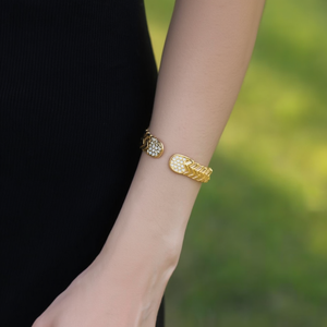 Fashion Cuff <b>Bracelet</b> 316L Stainless Steel PVD Gold Plating Sustainable Resistant Jewelry for Women - Product Image 3