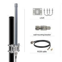 10Dbi 12 Dbi 15Dbi Omni Communication double bande 4G Wifi 2.4g 5.8g 915mhz 433 mhz 868mhz Lorawan Helium Lora Antenne en fibre de verre
