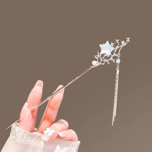 Palillos para el cabello de aleación con borlas, piedra lunar y estrella, estilo dulce y retro, elegantes, para uso diario, 18 cm, Maxfree, para mujeres chinas - Product Image 1