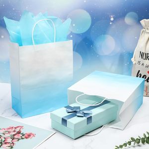 Bolsas de Regalo Azules Degradado al por Mayor con 50 Bolsas de Papel de Seda con Brillo Azul Degradado para Envolver Regalos de Boda, Cumpleaños, Día de la Madre, Bebé - Product Image 6