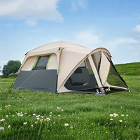 Tente de camping familiale avec véranda moustiquaire, en tissu Oxford, quatre saisons, double couche, portes et fenêtres, deux chambres, salon, ouverture rapide, inclut