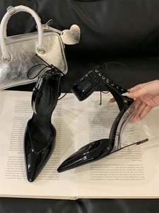 Zapatos de Mujer Diseño Verano 2025, Tacones Altos Transparentes de Moda, Tacones de Cuña con Punta en Pico, Zapatos de Tacón para Dama - Product Image 6