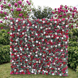 크로스 보더 웨딩 배경 벽 장식 실크 인공 장미 수국 배열 친환경 로맨틱 친화적 인 스퀘어 꽃 - Product Image 6