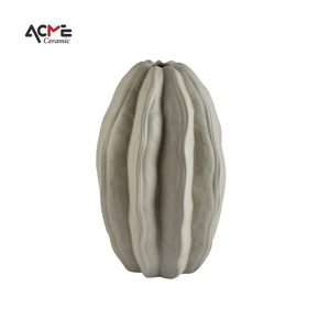 Florero moderno nórdico hecho a mano para decoración del hogar, jarrón de lujo con rayas onduladas naturales, blanco mate, piezas de arte, jarrón - Product Image 4