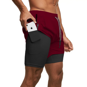 <span class=keywords><strong>Pantaloni</strong></span> <span class=keywords><strong>corti</strong></span> <span class=keywords><strong>corti</strong></span> da corsa estivi 2 in 1 a metà vita da <span class=keywords><strong>uomo</strong></span> pantaloncini da Fitness <span class=keywords><strong>con</strong></span> cerniera e tasca per ginnastica - Product Image 5