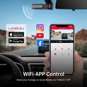 LINGDU D600 4K 0.96 ''Tela Embutido GPS 5G Wi-Fi Detecção de Movimento Dashcamera Carro Dashcam 24 Horas Estacionamento Monitor Traço Cam