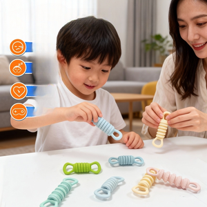 Custom Package 6 Pcs Soft Silicone Squishy Sensory Stretchable Fingertip Spring Fidget <b>Toy</b> Set <b>for</b> Kids <b>Adults</b> - Product Image 6