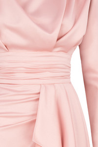 Vestido de fiesta de manga larga con <span class=keywords><strong>faja</strong></span> de verano para mujer plisada irregular de nueva moda - Product Image 5