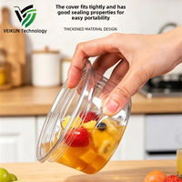 VEIKUN Bol jetable en PET de qualité alimentaire pour fruits, salades, coupes de fruits, desserts et soupes, boîte à emporter (8-32 Oz)