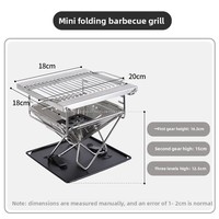 Réchaud à bois portable de petite taille en acier inoxydable, équipement de camping, barbecue au charbon de bois de table