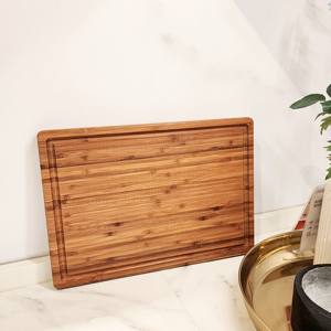 Luxuriöses Personalisiertes Holz-Schneidebrett aus Endholz und Bambus, Küchen-Charcuterie-Brett mit Dickem Saftrille und Griff, Anpassbarer Block - Product Image 2