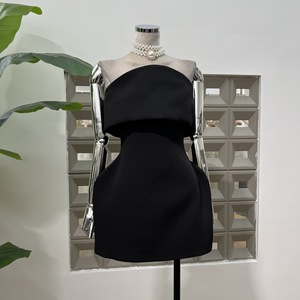 Vestido de <span class=keywords><strong>Boutique</strong></span> para Mujer, Nuevo Diseño, Moderno, Entallado en la Cintura, Color Sólido, Sin Tirantes - Product Image 4