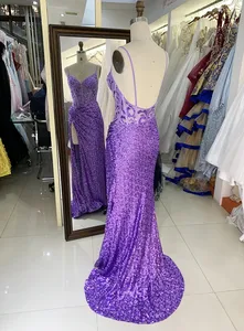 Wholesale New Fancy Sequins Boning Prom Dresses Long Gown Evening Dress 2025 For Girl