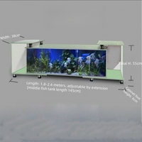 Meuble TV Aquarium de Luxe en Verre, Grand Bassin à Poissons Ultra Silencieux, Forme Ovale, Capacité 376-418L pour Salon