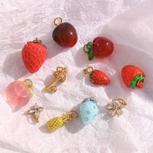 Liontin Resin Akrilik Dreamshow <span class=keywords><strong>Fashion</strong></span>, Aksesoris Perhiasan Berlapis Emas Warna-warni Gaya Musim Panas - Product Image 4