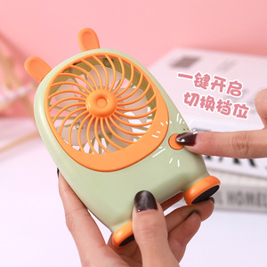 Portable <b>Mini</b> <b>Fan</b> With 3 Speeds <b>USB</b> Rechargeable Handheld Desk <b>Fan</b> For Kids Plastic Body 5W DC Motor Button Control - Product Image 2