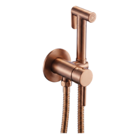 Pulito Ensemble de pulvérisation pour bidet et shattaf en laiton brossé or rose, pour l'hygiène personnelle, kit de douche WC portatif pour salle de bain