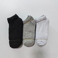 Chaussettes d'affaires jetables pour hommes, coupe basse, style sport, en noir, blanc et gris, vente en gros à prix réduit