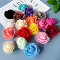 Fleurs artificielles en mousse PE faites à la main, roses aux couleurs variées, fournitures pour la fabrication de couronnes d'ours en mousse
