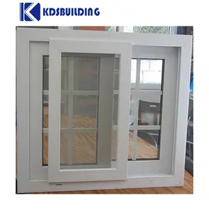 KDS Building Australian Standard PVC Profilrahmen Schiebefenster Doppel verglaste UPVC Fenster mit Sicherheits gitter