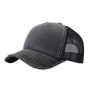 Vente en gros Casquette de baseball pour hommes et femmes 12 couleurs Chapeaux de sport de plein air d'été Image de rue Casquettes en maille délavée à trou <span class=keywords><strong>cassé</strong></span> - Product Image 1