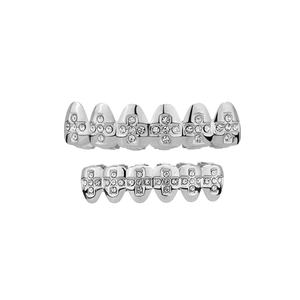 Nouveau Micro <span class=keywords><strong>Strass</strong></span> Glacé Dents Grillz pour Dents Hommes Femmes Bling Ensemble de Bijoux Plaqué Or Hip Hop Piercing Pave Zircon Grills - Product Image 6