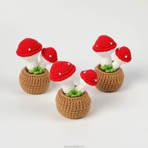 Maceta de Ganchillo Hecha a Mano con Forma de Hongo para el Hogar, Navidad, Halloween, Graduación, Día de la Madre, Pascua, Día del Padre - Product Image 2