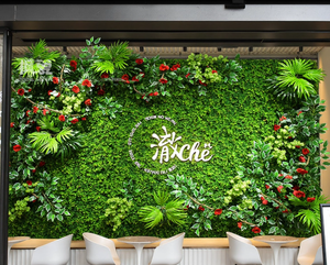 Mur végétal en herbe, feuillage, panneau de fleurs, plantes artificielles, jardin vertical, mur vert en plastique - Product Image 2