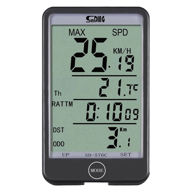 Waterproof Digital Bike Speedometer Cycling Odometer and Stopwatch with Backlight LCD Display Bicycle Computer