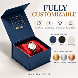 Caja de regalo magnética personalizada para reloj, estilo libro, caja de embalaje de papel de lujo para reloj, inserto de terciopelo EVA personalizado, logotipo con estampado en caliente para reloj - Product Image 4