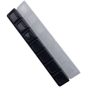 Pilulier hebdomadaire à 7 compartiments, boîte de rangement pour médicaments en plastique transparent noir et blanc pour l'organisation quotidienne des doses - Product Image 5