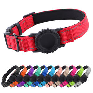 Individuelles Logo Reflektierendes Weiches Polster Luxuriöses Wasserdichtes Anti-Verlust GPS-Tracker Air Tag Halter Robustes Nylon Haustier-Hundehalsband - Product Image 3