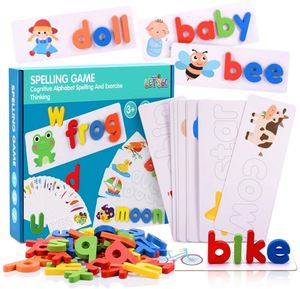 Jeu de puzzle en bois Montessori 2024 : Blocs de l'alphabet, jeu d'orthographe intelligent, jouets éducatifs pour enfants - Product Image 3