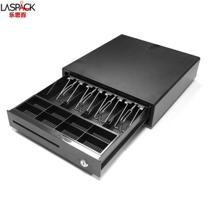 LASPACK Tiroir-caisse 13 pouces avec 4 compartiments billets et 8 compartiments pièces, tiroir-caisse métallique pour PDV, verrouillage à clé et interface RJ11 pour magasin de détail - Product Image 3